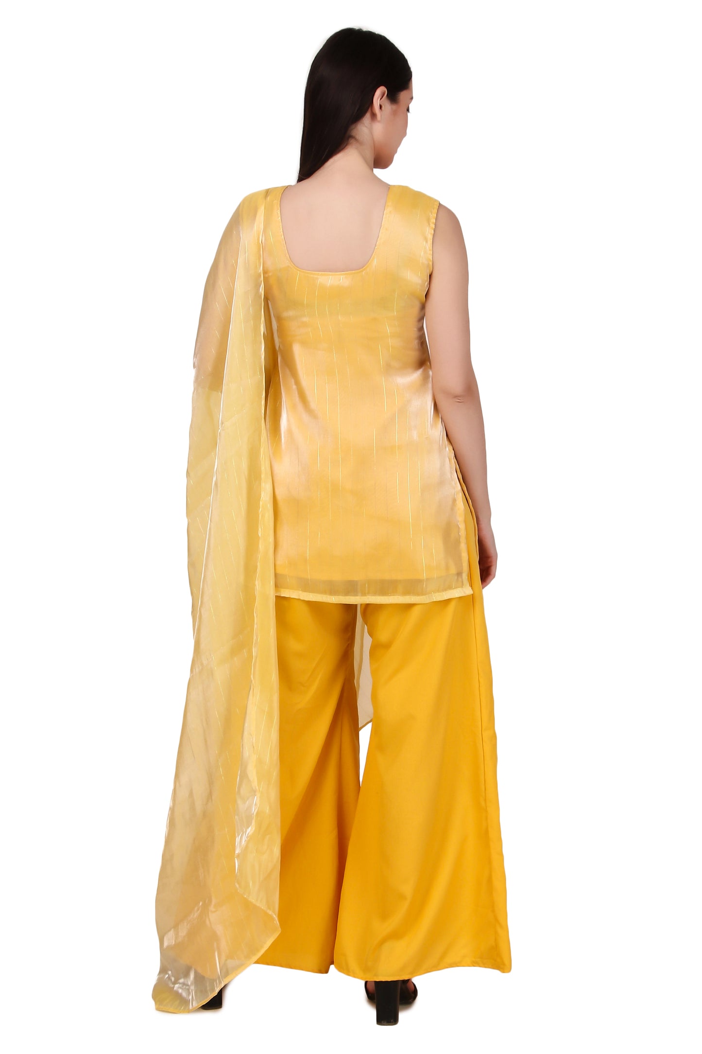Magnetism yellow Sharara Set for Women