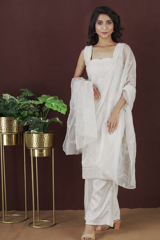 Organza Embroidered Suit Set